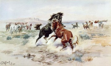 the challenge 2 1898 Charles Marion Russell Oil Paintings